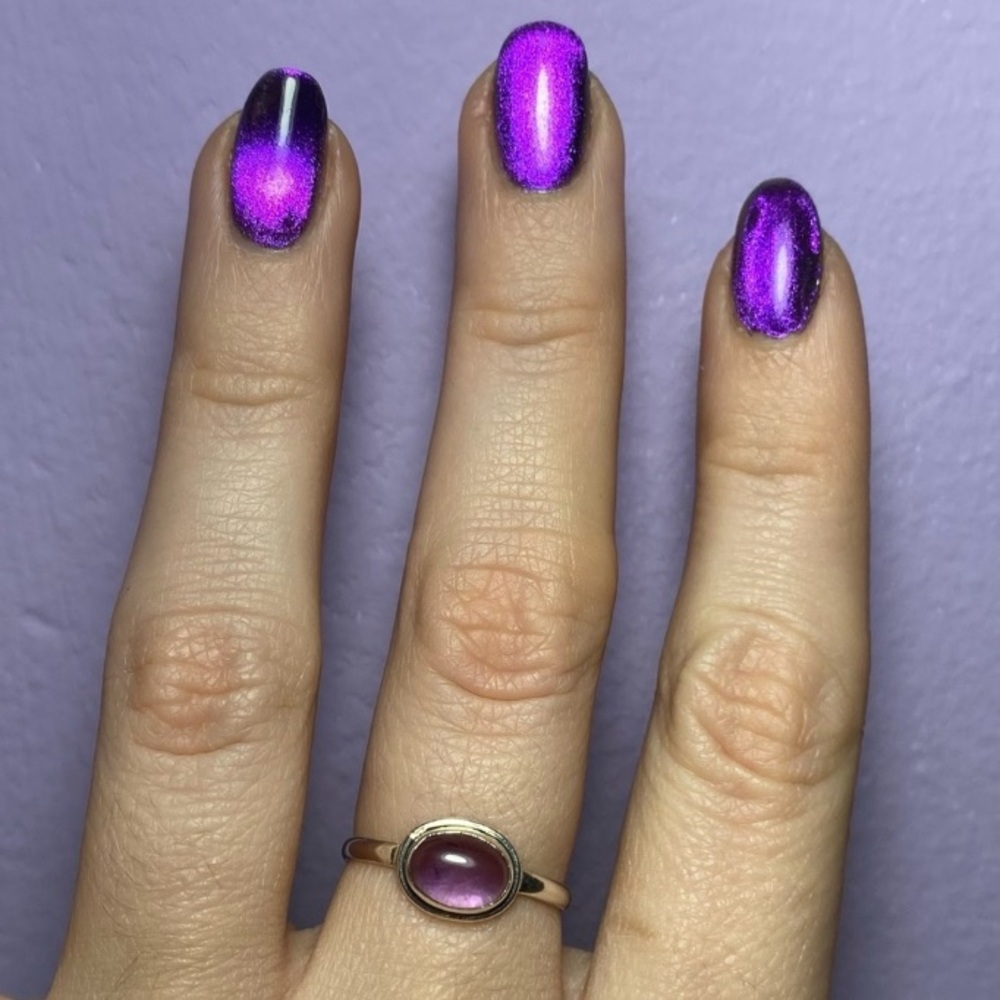 AMETHYST CABOCHON IN 925 STERLING SILVER RING